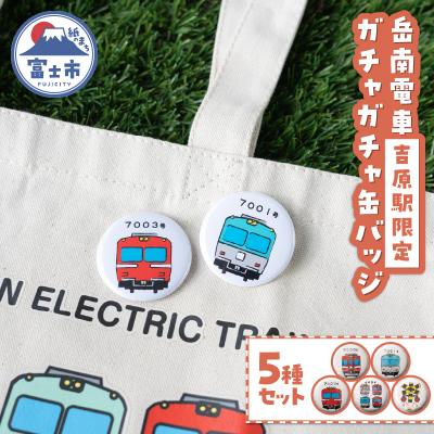 ふるさと納税 富士市 全駅から「富士山が望める」地方鉄道 〜岳南電車応援事業〜C 岳南電車吉原駅限定缶バッジ5種セット