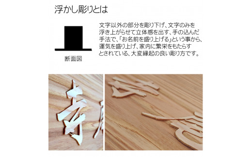 木製自筆浮かし彫り表札(正方形) ふるさと納税 表札 木製 木彫り 高彫り 木工  木製品 オーダーメイド 京都府 福知山市