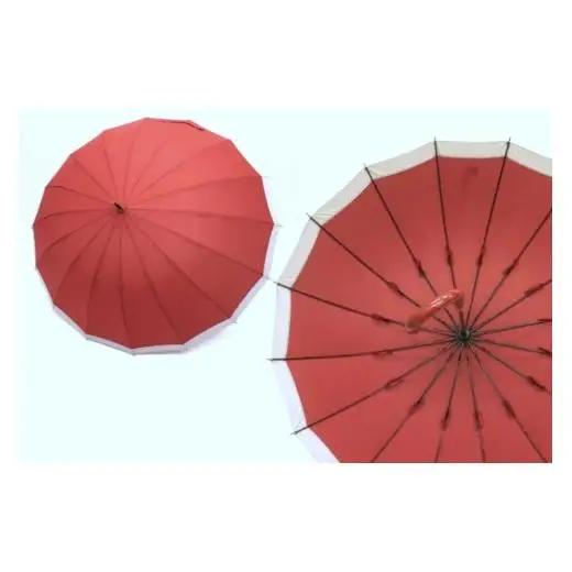 N162　紀州漆器アンブレラ『根来』１６本骨和傘　カバー付　ギフト箱入