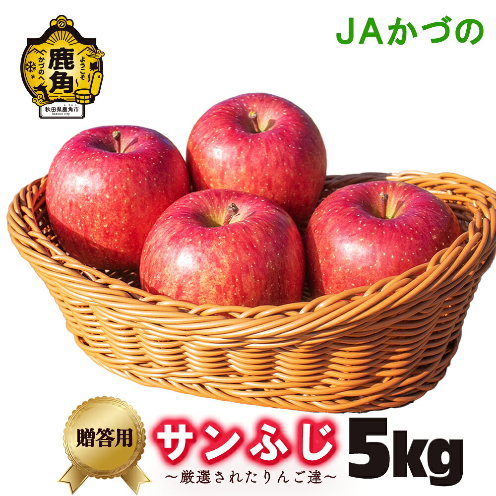 【ふるさと納税】《 先行予約 》JA りんご 贈答用 鹿角産 りんご サンふじ 5kg 林檎 リンゴ 完熟 旬 県産りんご お中元 お歳暮 贈り物 お見舞い ギフト 秋田県 秋田 あきた 鹿角市 鹿角 送料無料 かづの農業協同組合【JAかづの】