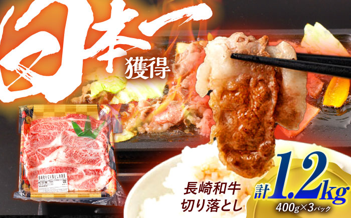 
                  長崎和牛 切り落とし 1.2kg（400g×3）肩ロース・モモ・カタ・バラ使用 / 牛肉 ぎゅうにく 肉 和牛 国産牛 切落し / 諫早市 / 西日本フード株式会社[AHAV005]
                