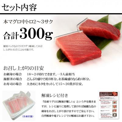 ふるさと納税 いわき市 【2ヵ月毎定期便】本マグロ中トロ 真空包装 [約300g(2〜3サク)]全3回 |  | 01