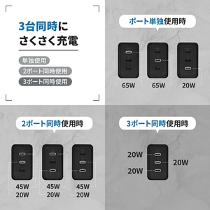 AC充電器 Owltech USB Type-C×3 PC スマホ 充電