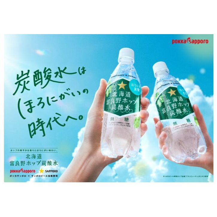 北海道 定期便 6ヵ月 連続 全6回 炭酸水 500ml × 24本 北海道富良野ホップ炭酸水 グリーンシャワー ポッカサッポロ 無糖 北海道富良野ホップ ペットボトル 炭酸飲料 炭酸 ソーダ ソーダ