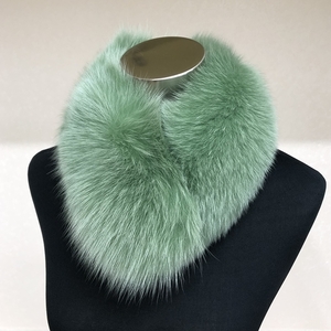 イタリア染め ファー マフラー シャドー フォックス フォレストグリーン／西本毛皮商店 豪華 毛皮 リアルファー 綺麗目 上品 お洒落 ファッション