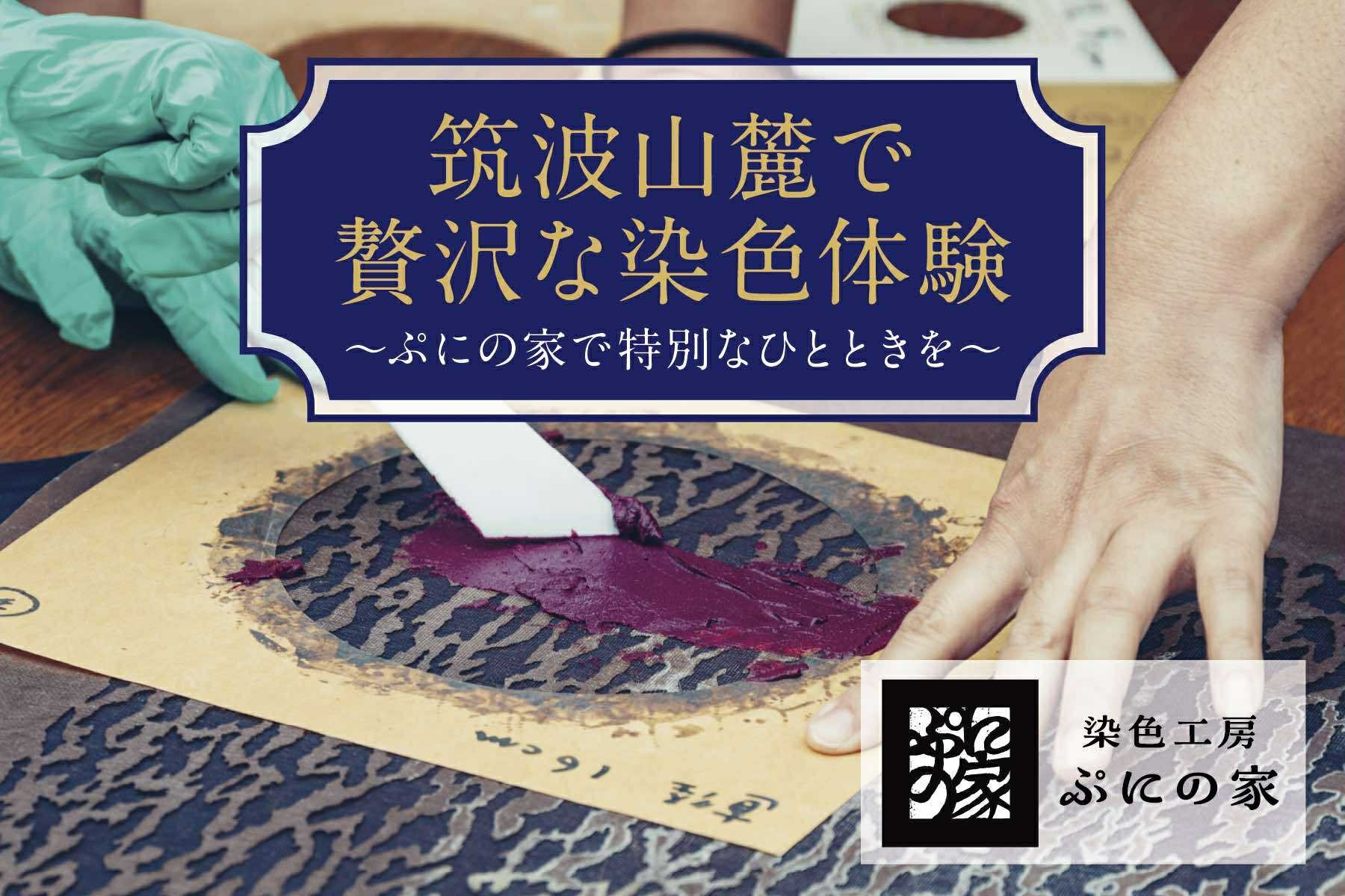 型染め体験 体験チケット 10,000円分【 ぷにの家 】【 茨城県 つくば市 体験 チケット 染物 藍染 草木染 型染め 自然 古民家 SDGs 染料 季節 四季 体験型 夏休み 春休み GW 子供