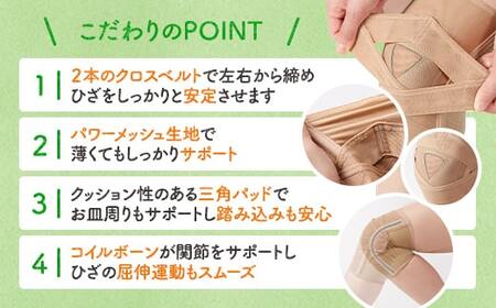 薄くてもひざをしっかり支えるサポーター１枚モカＭ-Ｌサイズ DB04-1