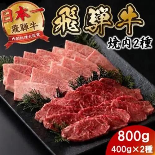 飛騨牛焼肉2種セット4人前 計800g【配送不可地域：離島】【1753980】