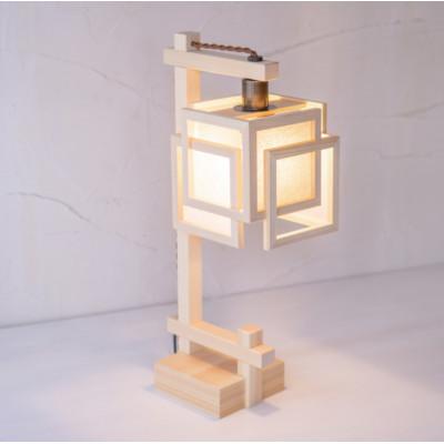 ふるさと納税 中野区 【国産檜】スタンドライト『旬ミニ shun-mini』 白×銀鼠　A550-B