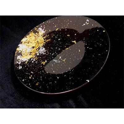 ふるさと納税 海南市 フラットプレートM×1枚　古代金箔漆黒 |  | 01