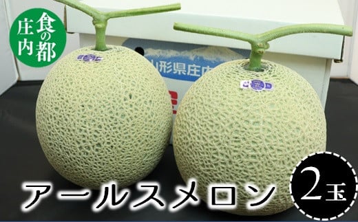 ★先行予約★【令和8年産】食の都庄内　庄内砂丘のアールスメロン2玉　※令和8年8月中旬～9月下旬頃発送予定