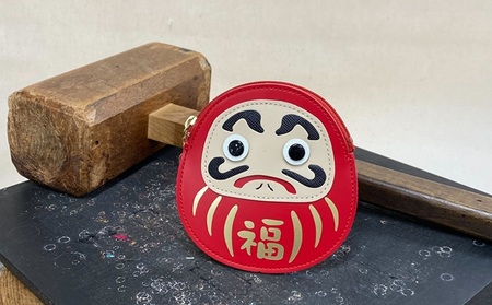 幸運を呼び込む！だるまコインケース (カラー： 白)