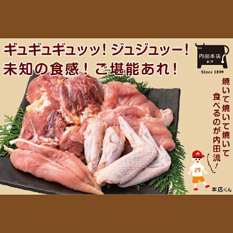 【ふるさと納税】奥久慈しゃも一羽セット しゃも 軍鶏 国産 鶏肉 一羽丸ごと 真空包装 真空 小分け 冷凍 水戸市 水戸 茨城県（EC-15）