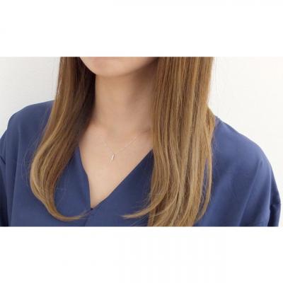 ふるさと納税 甲府市 K10 縦長 5石 ダイヤモンド ネックレス プチ ホワイトゴールド J-505 |  | 01