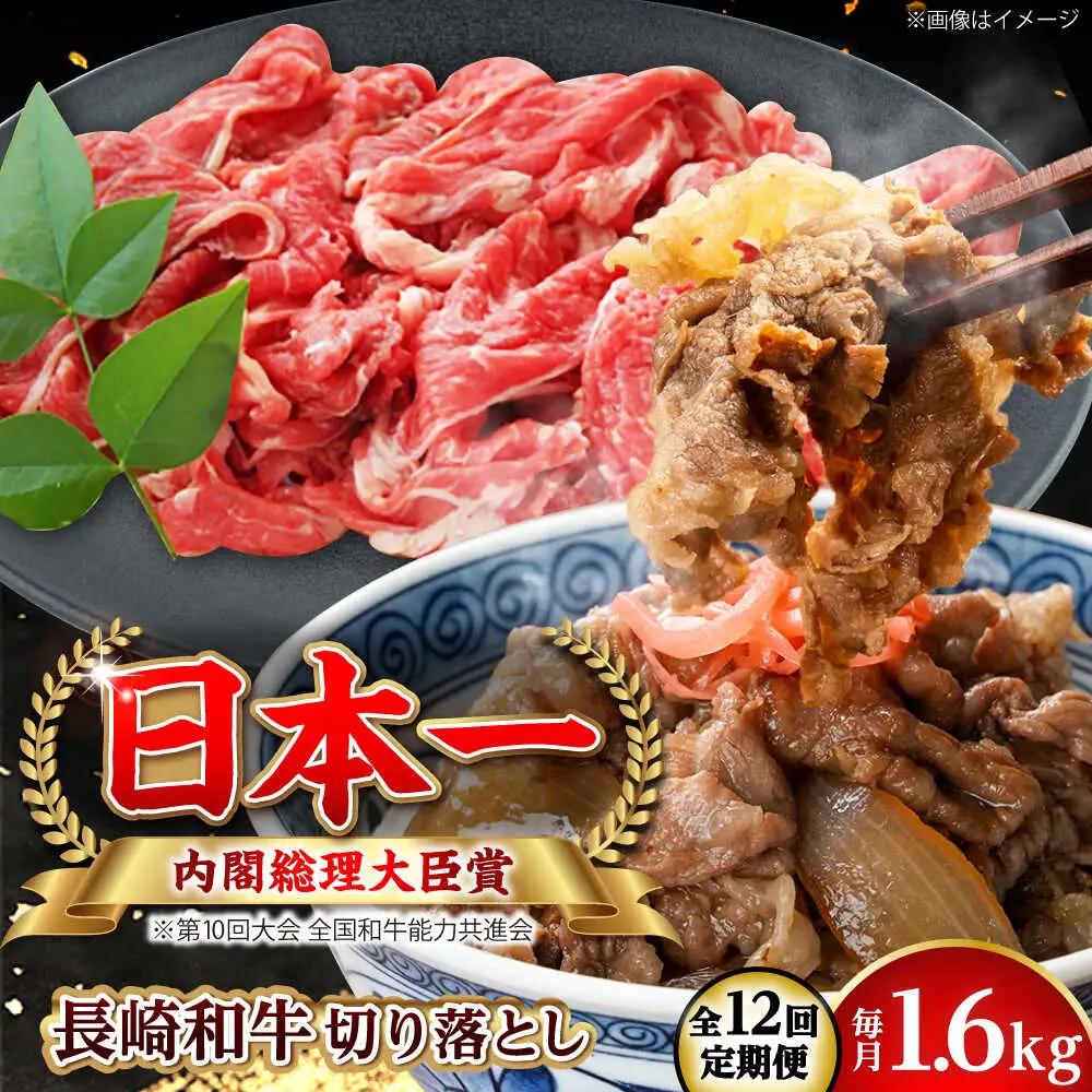 【全12回定期便】長崎和牛 切り落とし 総計19.2kg （約1.6kg/回）【ながさき西海農業協同組合】 [DBV048][DBV048]