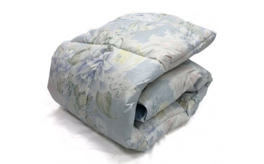 ホワイトダックダウン 50%入り(1.4kg使用) 羽毛ふとん シングルサイズ ブルー色 FNU003 [4617]