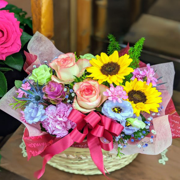結婚記念日 アレンジメント 花 ギフト 植物 季節 生花 おまかせ アレンジ プレゼント 贈答 贈り物 祝い 母の日 インテリア 立花ガーデン 静岡県 藤枝市