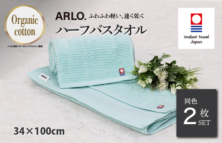 （今治タオルブランド認定品） ARLO.ハーフバスタオル 2枚 （ターコイズ） [I003930HBT2TB] 今治タオル タオル 今治バスタオル バスタオル 小さめ 毛羽落ち 吸水 ふわふわ 超無撚糸 ギフト ギフトセット お祝い 贈り物 日本製 プレーリードッグ