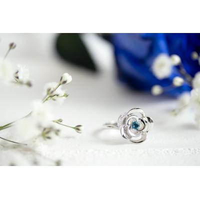 ふるさと納税 藤沢市 Blue Rose Pt トパーズ ダイヤモンドリング(12号) |  | 01