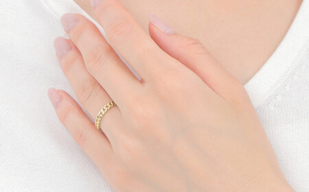 K18　チェーンリングタイプ　Ｒ4000-Ｙ　イエローゴールド【サイズ：5号～20号　（0.5号刻み対応可）】  リング YG ジュエリー 贈り物 ギフト プレゼント