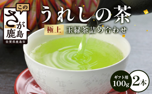 佐賀県産  うれしの茶　極上玉緑茶 100g×2本  詰め合わせ（ギフト用）美味しいお茶を贈り物に ご自宅用にもおススメ 嬉野茶 緑茶 日本茶 リーフ 茶葉 B-752