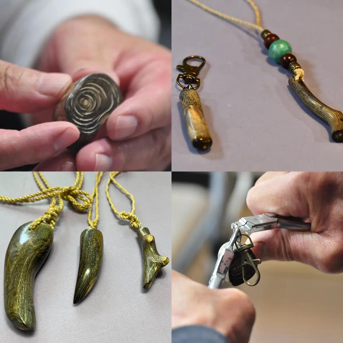 深海松を使ったアクセサリー作り体験 1名様 奥尻島 体験 チケット 体験型 返礼品 虹色サンゴ 深海サンゴ レインボーコーラル しんかいまつ 珊瑚 希少素材 天然素材 ハンドメイド ものづくり 加工体