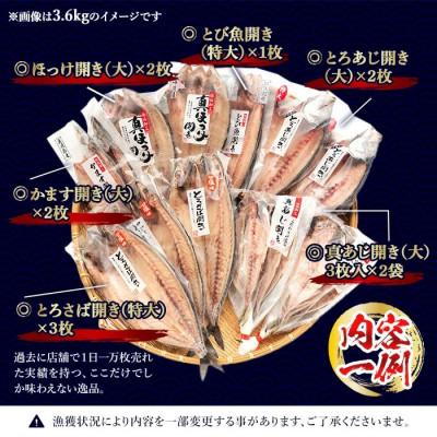 ふるさと納税 日置市 大きめ干物詰合せ 計3.6kg!【みのだ食品】No.406-B |  | 02