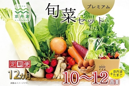【12回定期便】卵付き 京丹波 旬菜セット プレミアム 10～12品目 【 野菜 野菜定期便 】