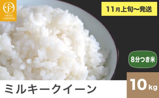 ミルキークイーン 8分つき米 約10kg ［ おぶせファーマーズ ］ お米 コメ おこめ ご飯 精米 長野県産 【2025年11月上旬～発送】 [FK-28]