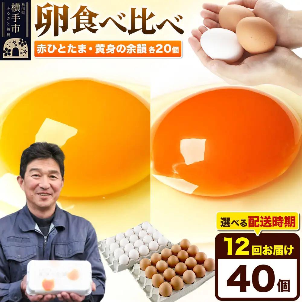 《定期便12ヶ月》赤ひとたま 20個・黄身の余韻 20個 計40個（業務用）