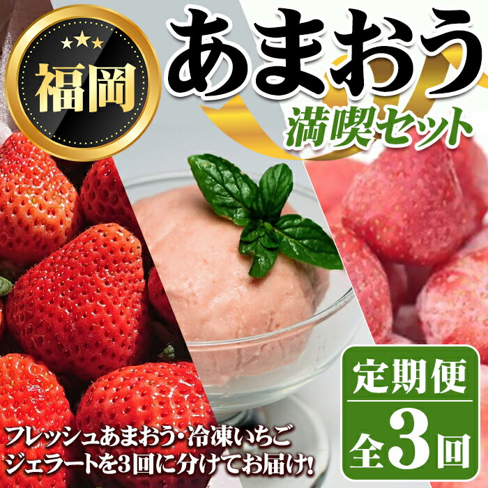 【ふるさと納税】《先行予約受付中・数量限定》＜定期便・全3回(3月・6月・8月)＞2026年3月からお届け！あまおう満喫セット(あまおう：計約1kg・ジェラート2種：計720ml・冷凍いちご：1.5kg) 苺 定期便 ＜離島配送不可＞【ksg1718】【THE FARM_strawberry】