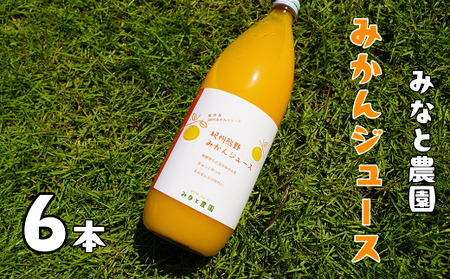 湊農園のみかん搾ったまんま！【紀州熊野みかんジュース】1000ml×6本　段ボール箱【2025年12月以降順次発送予定】【kmkn0089】