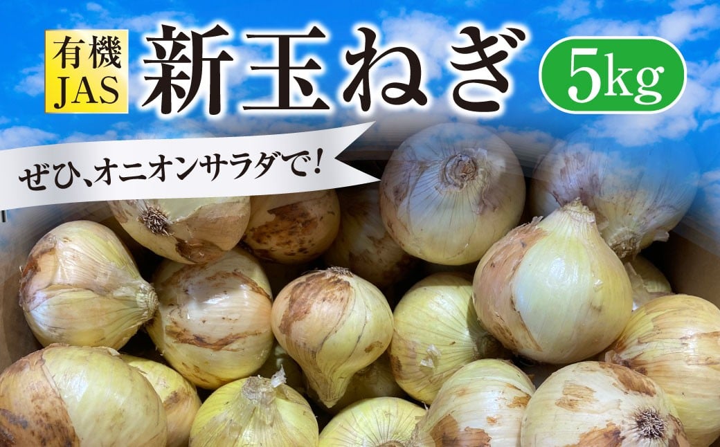 
            【先行受付】 有機JAS 新玉ねぎ 5kg 玉ねぎ 新たまねぎ 玉葱 たまねぎ 新玉 新玉葱 野菜【2026年3月上旬から4月上旬発送予定】
          