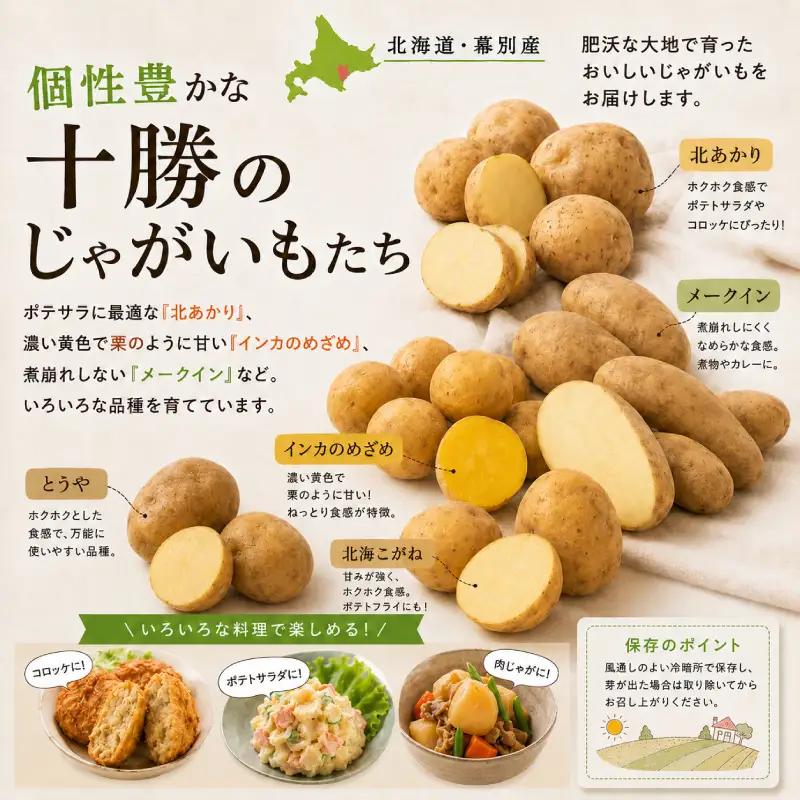先行予約 じゃがいも2種 メークイン・北あかり各10kg