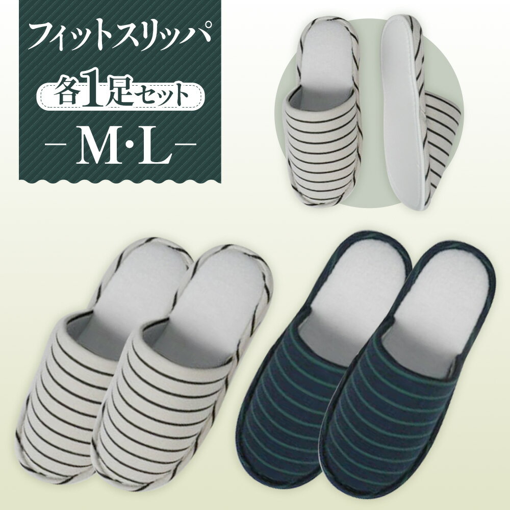 【ふるさと納税】No.040 フィットスリッパ　M・Lサイズ　各1足セット ／ 生活雑貨 洗える 秋冬 送料無料 埼玉県