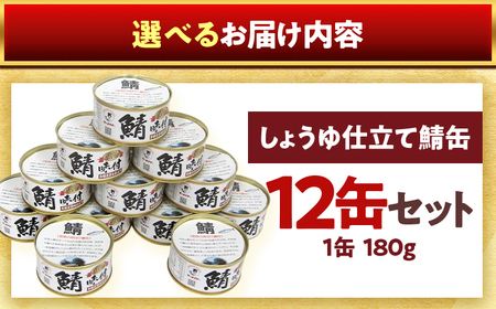 若狭の鯖味付缶詰 しょうゆ仕立て 12缶セット サバ缶 おつまみ 保存食 [A-075021] [BFBS002]