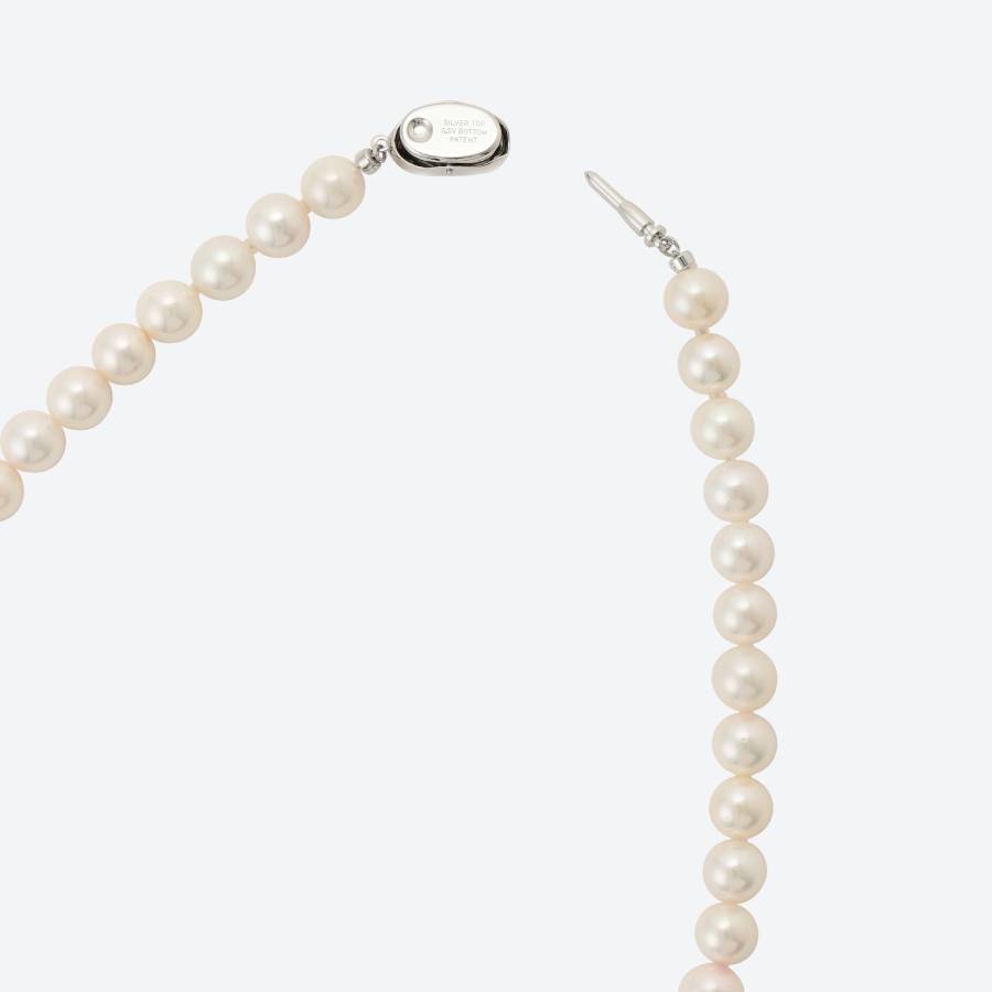 アコヤパール　ネックレス・ピアス（E8.0mm）セット (白）2(MKhp-014)