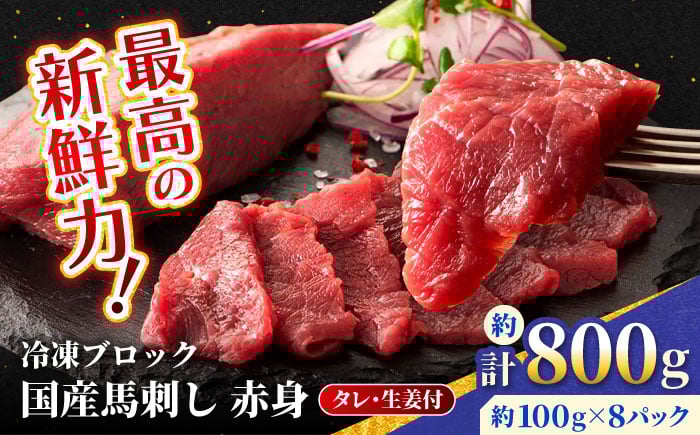 
            【フジチク】国産 馬刺し 赤身 約100g×8個（計約800g ）【亀井通産 株式会社】赤身 馬刺し タレ付き 馬肉 熊本県 合志市  [AYBQ048]
          