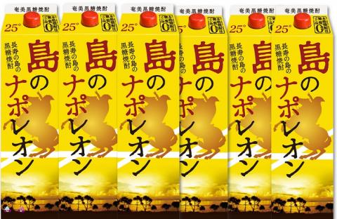 【蔵元直送便】本格黒糖焼酎 島のナポレオン1,800mlパック×6本（数量限定）