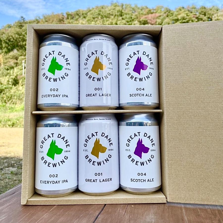 ＜GREAT DANE BREWING＞秋保クラフトビール　3種6缶詰め合わせ350ml×６