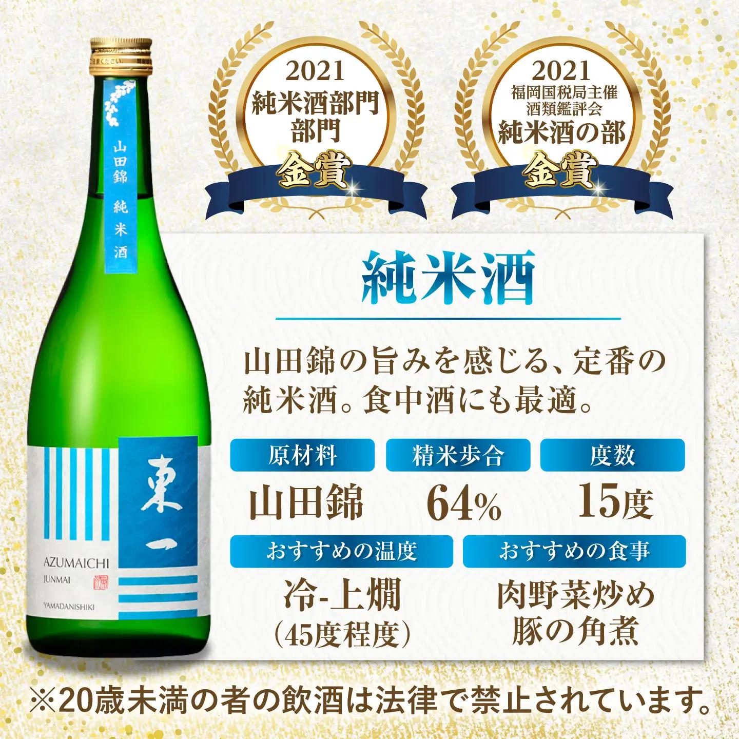 東一 純米吟醸・山田錦純米酒 720ml×2本 / 佐賀県 / 有限会社嬉野酒店 [41AIAA018]