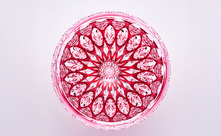 江戸切子 ロックグラス 蓮華（金赤） 切子グラス ギフト プレゼント 東京都 大田区