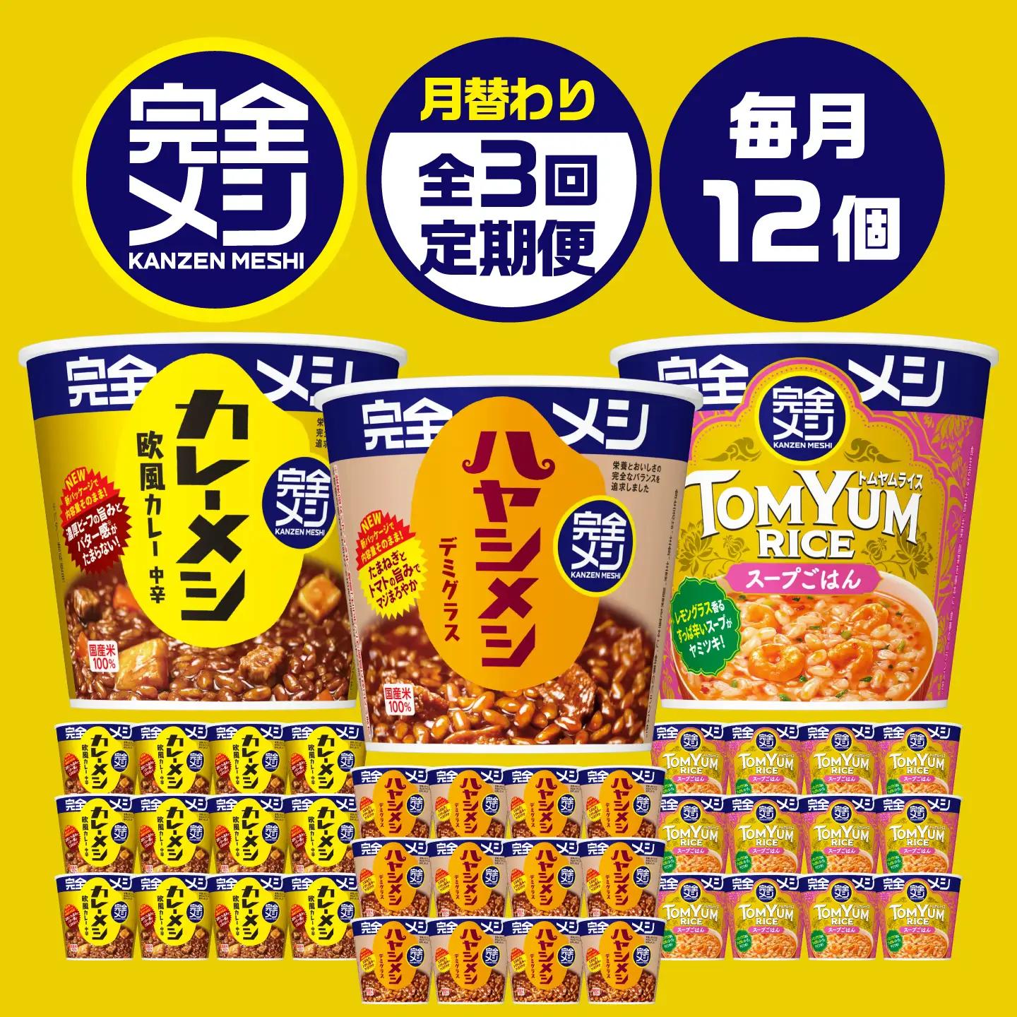 【3回定期便】完全メシバリエーション定期便（欧風カレー・ハヤシメシ デミグラス・トムヤムライス）[BIBI044]