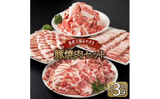 MCBY4-39 宮崎県産 豚肉詰め合わせ 焼肉セット（合計3.9kg）