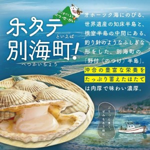 【毎月4ヶ月定期便】 北海道 野付産 漁協直送 冷凍ホタテ 貝柱大粒ホタテ500ｇ be018-0055-100-4 （ ほたてホタテ 帆立 貝柱 玉冷 北海道 野付 別海町 人気 ふるさと納税 ）