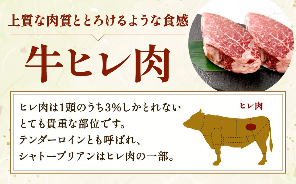 阿蘇高原牛 ヒレステーキ 約800g ( 約200g x 4枚 )