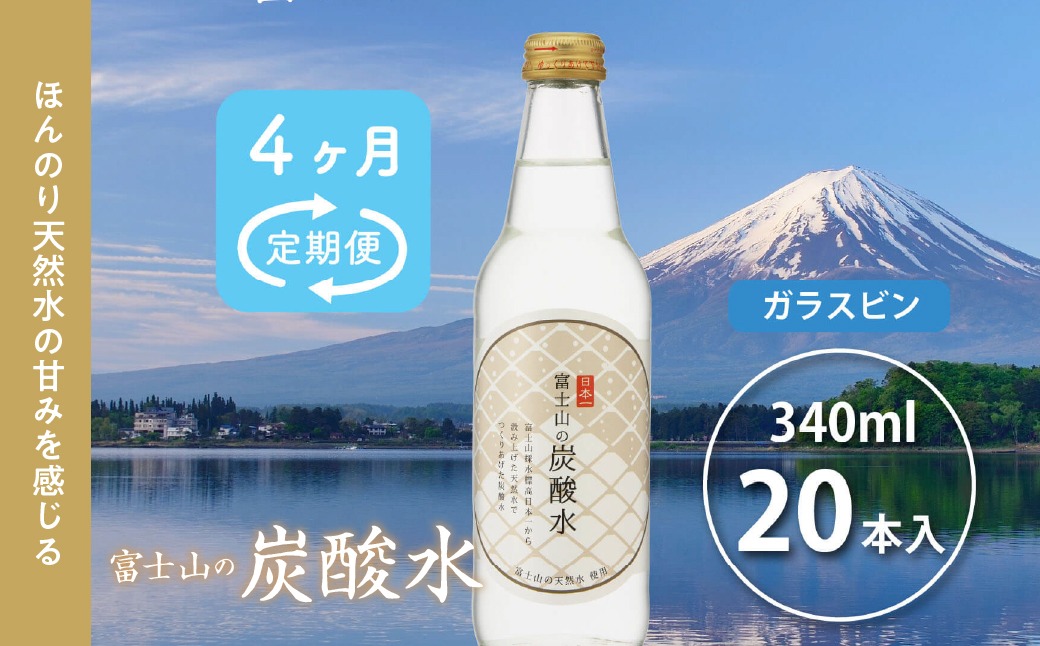 【４か月連続】 富士山の炭酸水（340ml瓶×20本）＜毎月お届けコース＞ FBB019