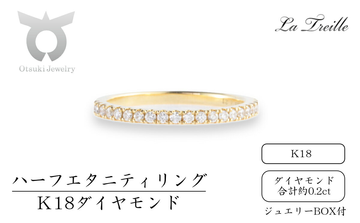 【ふるさと納税】ダイヤ　ハーフエタニティリング【サイズ：8〜20号】