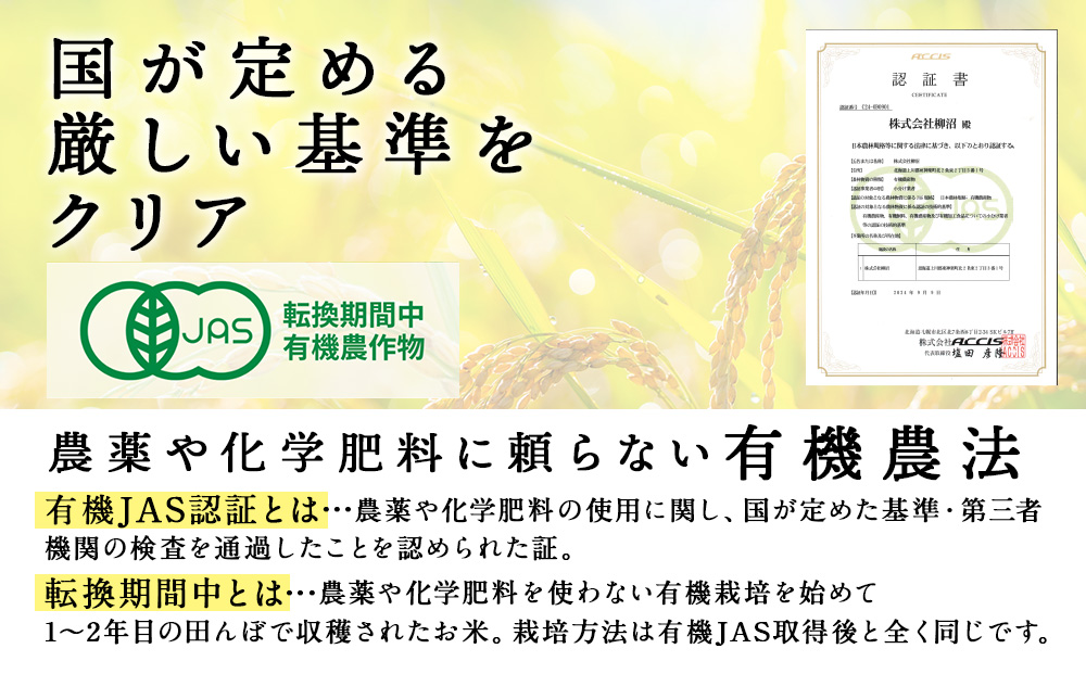 有機JAS認証米ゆめぴりか（転換期間中）玄米 10kg（5㎏×2）国産 北海道産 オーガニック米