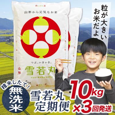 ふるさと納税 最上町 【発送月固定定期便】買い忘れなしで美味しい雪若丸10kg(無洗米)が届く全3回
